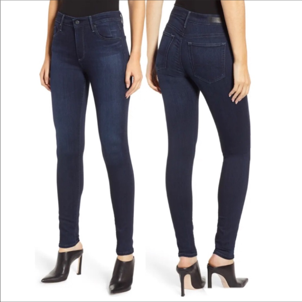 Adriano Goldschmied Farrah High Rise Skinny Ankle Jeans Blue
